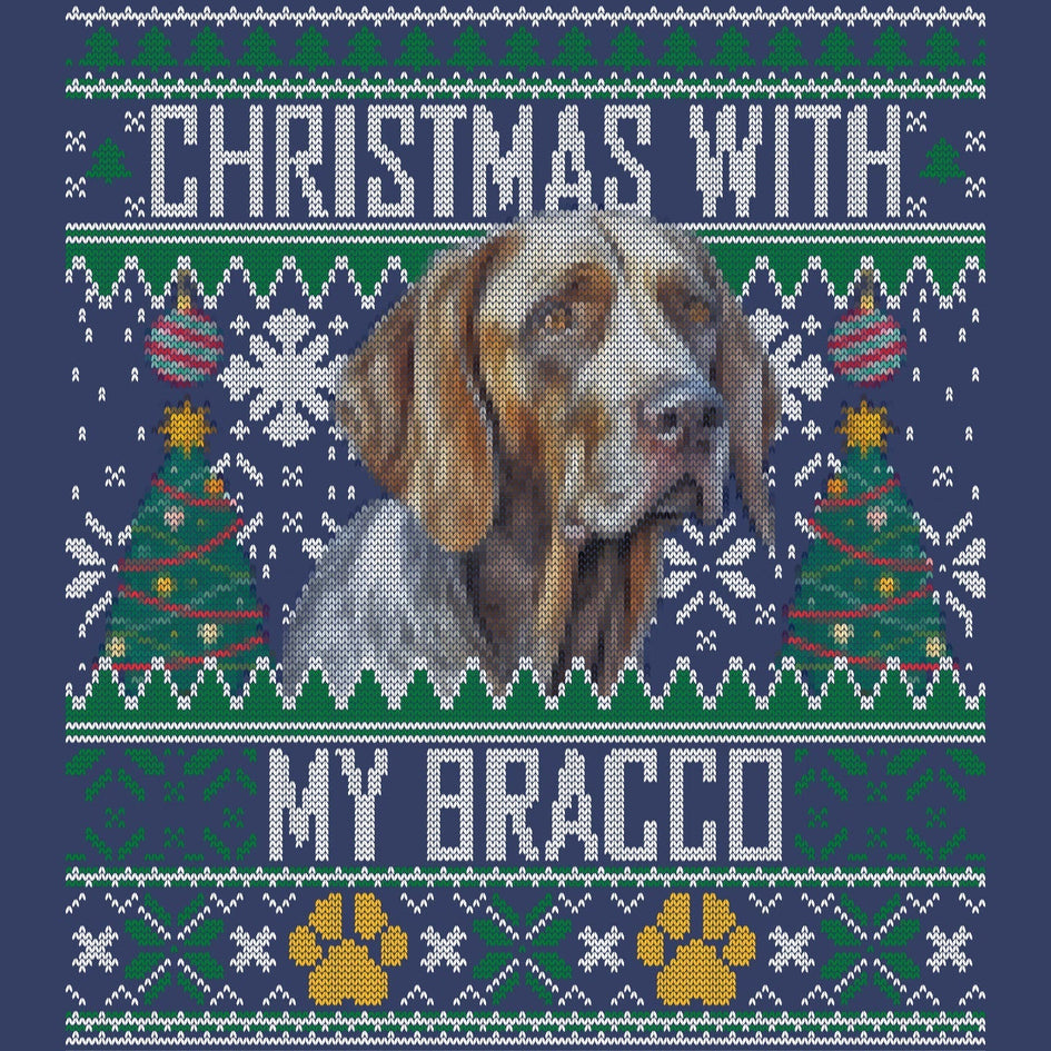 Ugly Sweater Christmas with My Bracco Italiano - Adult Unisex Crewneck Sweatshirt