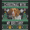 Ugly Sweater Christmas with My Brittany - Women's V-Neck Long Sleeve T-Shirt