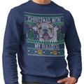Ugly Sweater Christmas with My Bulldog - Adult Unisex Crewneck Sweatshirt