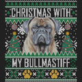 Ugly Sweater Christmas with My Bullmastiff - Women's V-Neck Long Sleeve T-Shirt