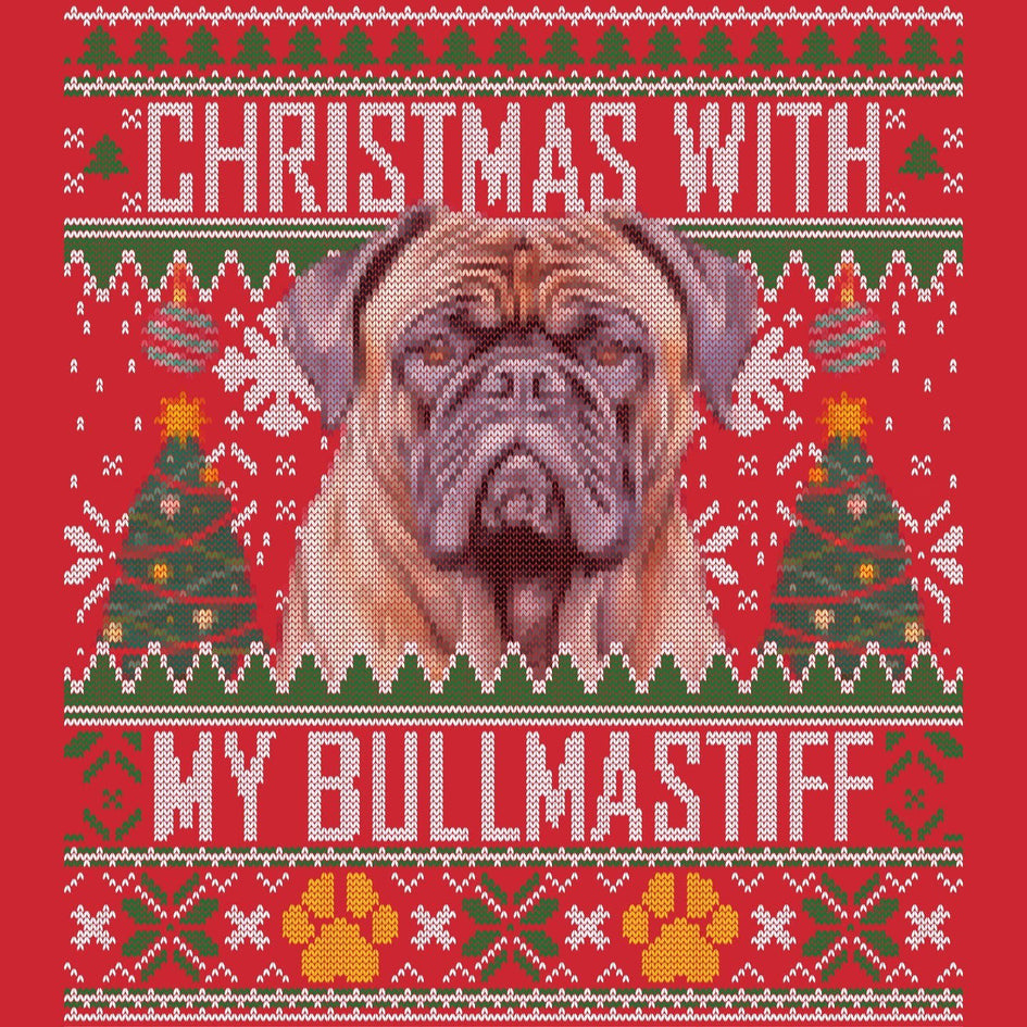 Ugly Sweater Christmas with My Bullmastiff - Adult Unisex Long Sleeve T-Shirt