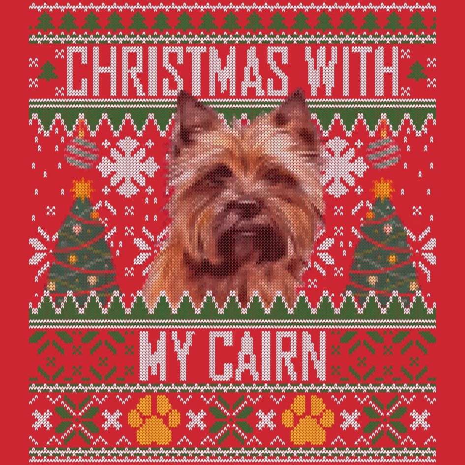 Ugly Sweater Christmas with My Cairn Terrier - Adult Unisex Long Sleeve T-Shirt