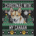 Ugly Sweater Christmas with My Canaan Dog - Women's V-Neck Long Sleeve T-Shirt
