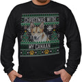 Ugly Sweater Christmas with My Canaan Dog - Adult Unisex Long Sleeve T-Shirt