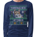 Ugly Sweater Christmas with My Canaan Dog - Adult Unisex Long Sleeve T-Shirt