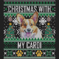 Ugly Sweater Christmas with My Cardigan Welsh Corgi - Women's V-Neck Long Sleeve T-Shirt
