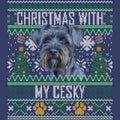 Ugly Sweater Christmas with My Cesky Terrier - Adult Unisex Crewneck Sweatshirt