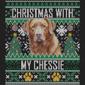Ugly Sweater Christmas with My Chesapeake Bay Retriever - Women's V-Neck Long Sleeve T-Shirt