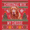 Ugly Sweater Christmas with My Chesapeake Bay Retriever - Adult Unisex Long Sleeve T-Shirt