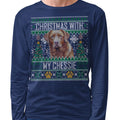 Ugly Sweater Christmas with My Chesapeake Bay Retriever - Adult Unisex Long Sleeve T-Shirt