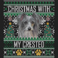 Ugly Sweater Christmas with My Chinese Crested - Women's V-Neck Long Sleeve T-Shirt