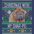 Ugly Sweater Christmas with My Chinese Shar Pei - Adult Unisex Crewneck Sweatshirt