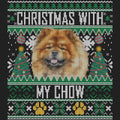 Ugly Sweater Christmas with My Chow Chow - Women's V-Neck Long Sleeve T-Shirt