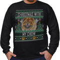 Ugly Sweater Christmas with My Chow Chow - Adult Unisex Long Sleeve T-Shirt