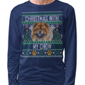 Ugly Sweater Christmas with My Chow Chow - Adult Unisex Long Sleeve T-Shirt