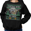 Ugly Sweater Christmas with My Dandie Dinmont Terrier - Adult Unisex Crewneck Sweatshirt