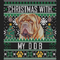 Ugly Sweater Christmas with My Dogue de Bordeaux - Women's V-Neck Long Sleeve T-Shirt
