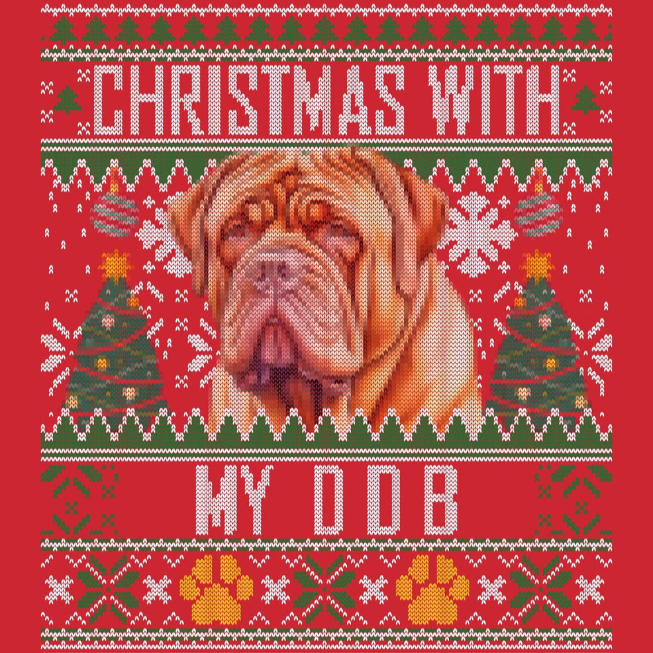 Ugly Sweater Christmas with My Dogue de Bordeaux - Adult Unisex Long Sleeve T-Shirt