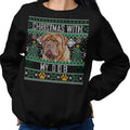 Ugly Sweater Christmas with My Dogue de Bordeaux - Adult Unisex Crewneck Sweatshirt