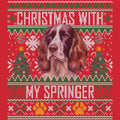 Ugly Sweater Christmas with My English Springer Spaniel - Adult Unisex Long Sleeve T-Shirt