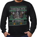 Ugly Sweater Christmas with My English Springer Spaniel - Adult Unisex Long Sleeve T-Shirt