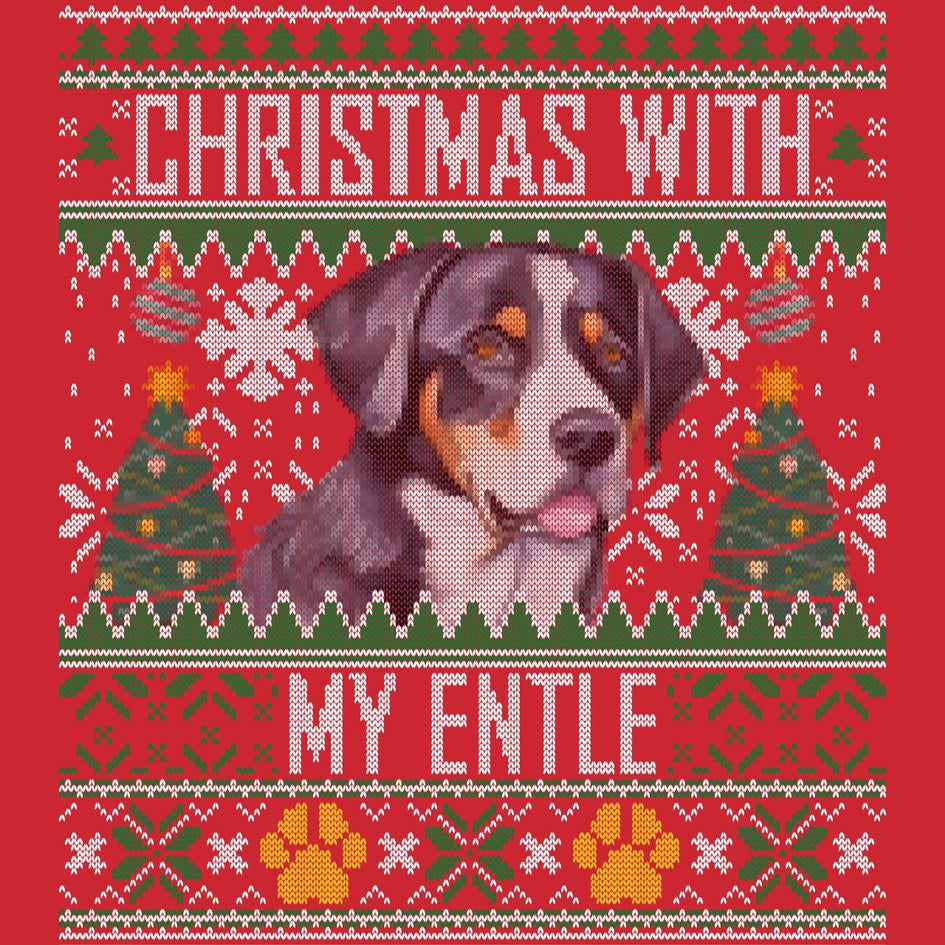 Ugly Sweater Christmas with My Entlebucher Mountain Dog - Adult Unisex Long Sleeve T-Shirt