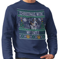 Ugly Sweater Christmas with My Entlebucher Mountain Dog - Adult Unisex Crewneck Sweatshirt
