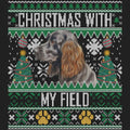 Ugly Sweater Christmas with My Field Spaniel - Women's V-Neck Long Sleeve T-Shirt