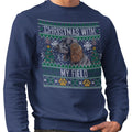 Ugly Sweater Christmas with My Field Spaniel - Adult Unisex Crewneck Sweatshirt