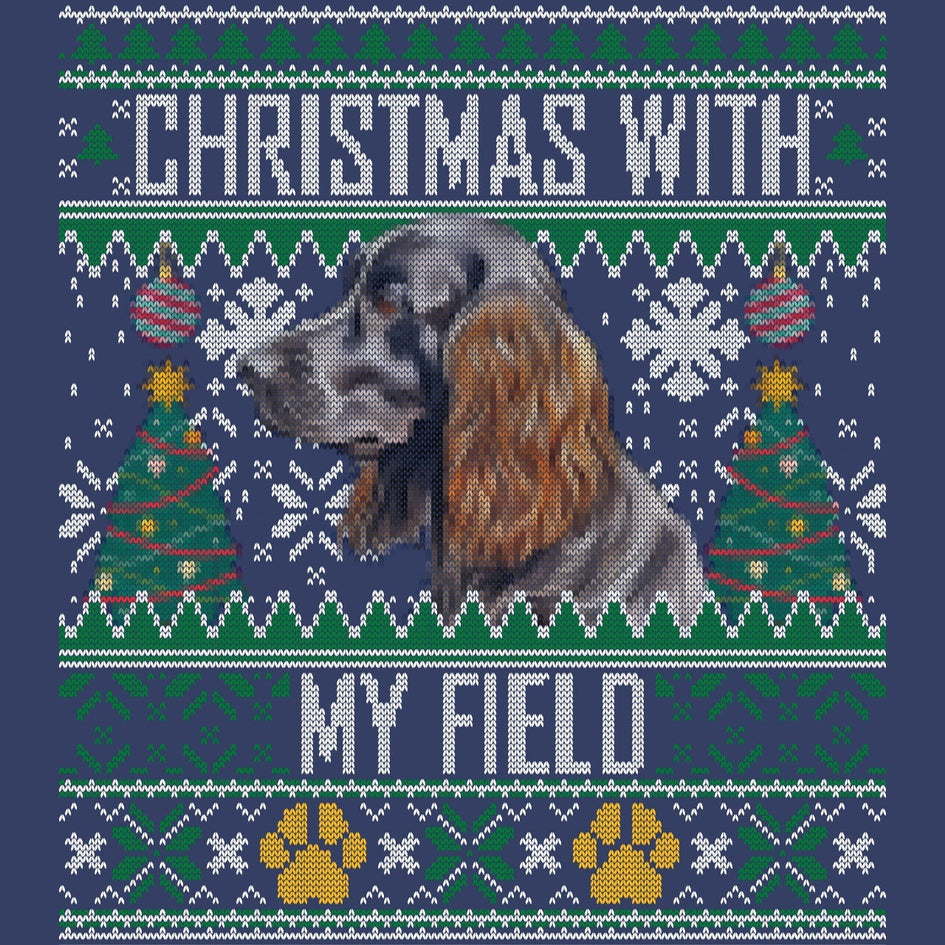 Ugly Sweater Christmas with My Field Spaniel - Adult Unisex Crewneck Sweatshirt