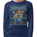Ugly Sweater Christmas with My Finnish Spitz - Adult Unisex Long Sleeve T-Shirt