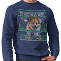 Ugly Sweater Christmas with My Finnish Spitz - Adult Unisex Crewneck Sweatshirt