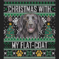 Ugly Sweater Christmas with My Flat Coated Retriever - Women's V-Neck Long Sleeve T-Shirt