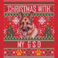 Ugly Sweater Christmas with My German Shepherd Dog - Adult Unisex Long Sleeve T-Shirt