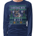 Ugly Sweater Christmas with My German Shepherd Dog - Adult Unisex Long Sleeve T-Shirt