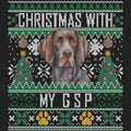 Ugly Sweater Christmas with My German Shorthaired Pointer - Women's V-Neck Long Sleeve T-Shirt