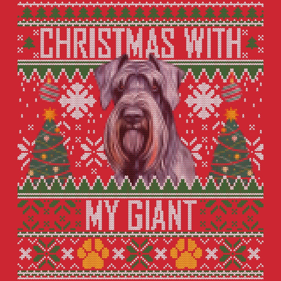 Ugly Sweater Christmas with My Giant Schnauzer - Adult Unisex Long Sleeve T-Shirt