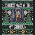 Ugly Sweater Christmas with My Gordon Setter - Women's V-Neck Long Sleeve T-Shirt