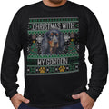 Ugly Sweater Christmas with My Gordon Setter - Adult Unisex Long Sleeve T-Shirt