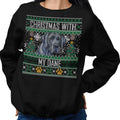 Ugly Sweater Christmas with My Great Dane - Adult Unisex Crewneck Sweatshirt