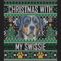 Ugly Sweater Christmas with My Greater Swiss Mountain Dog - Women's V-Neck Long Sleeve T-Shirt