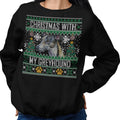 Ugly Sweater Christmas with My Greyhound - Adult Unisex Crewneck Sweatshirt