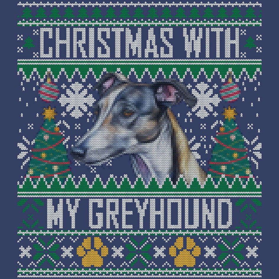 Ugly Sweater Christmas with My Greyhound - Adult Unisex Crewneck Sweatshirt