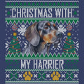 Ugly Sweater Christmas with My Harrier - Adult Unisex Crewneck Sweatshirt