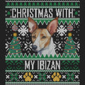 Ugly Sweater Christmas with My Ibizan Hound - Women's V-Neck Long Sleeve T-Shirt