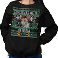 Ugly Sweater Christmas with My Ibizan Hound - Adult Unisex Crewneck Sweatshirt
