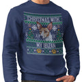 Ugly Sweater Christmas with My Ibizan Hound - Adult Unisex Crewneck Sweatshirt