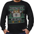 Ugly Sweater Christmas with My Icelandic Sheepdog - Adult Unisex Long Sleeve T-Shirt