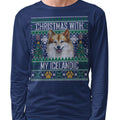 Ugly Sweater Christmas with My Icelandic Sheepdog - Adult Unisex Long Sleeve T-Shirt