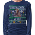 Ugly Sweater Christmas with My Irish Setter - Adult Unisex Long Sleeve T-Shirt